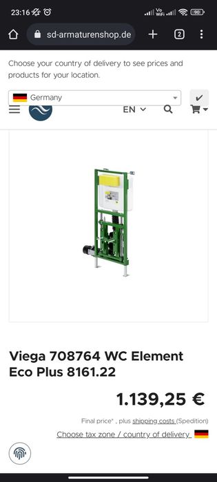 Rezervor incastrat-înălțime variabila Viega