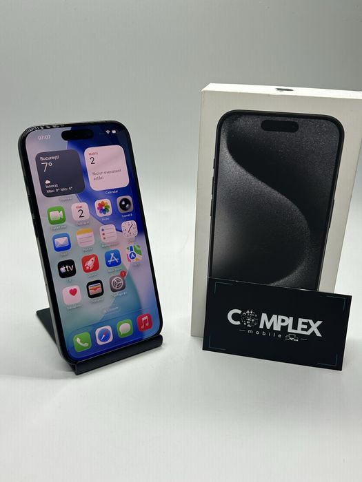 Phone 15 PRO - 256Gb Black Titanium - STARE IMPECABILA + Garantie