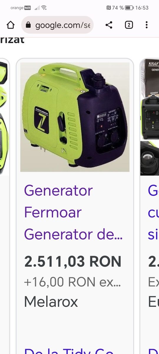 Invertor generator zipper.