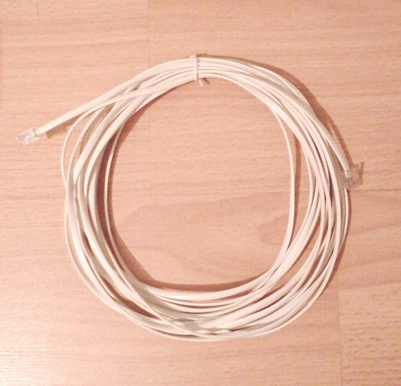 Cablu telefonic 4 fire 5 metri sertizat la ambele capete cu mufe RJ 11