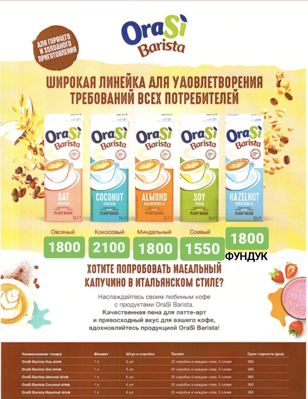 Растительное молоко Алматы