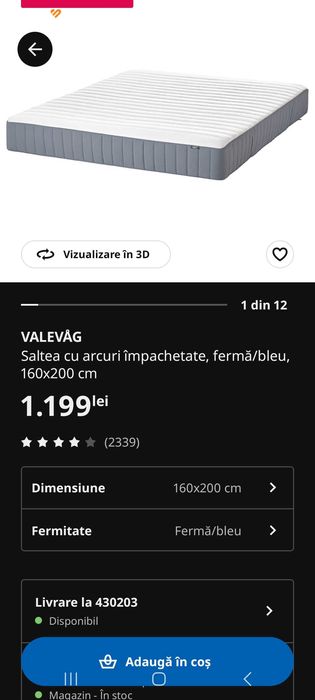 Dormitor cu saltea 160x200