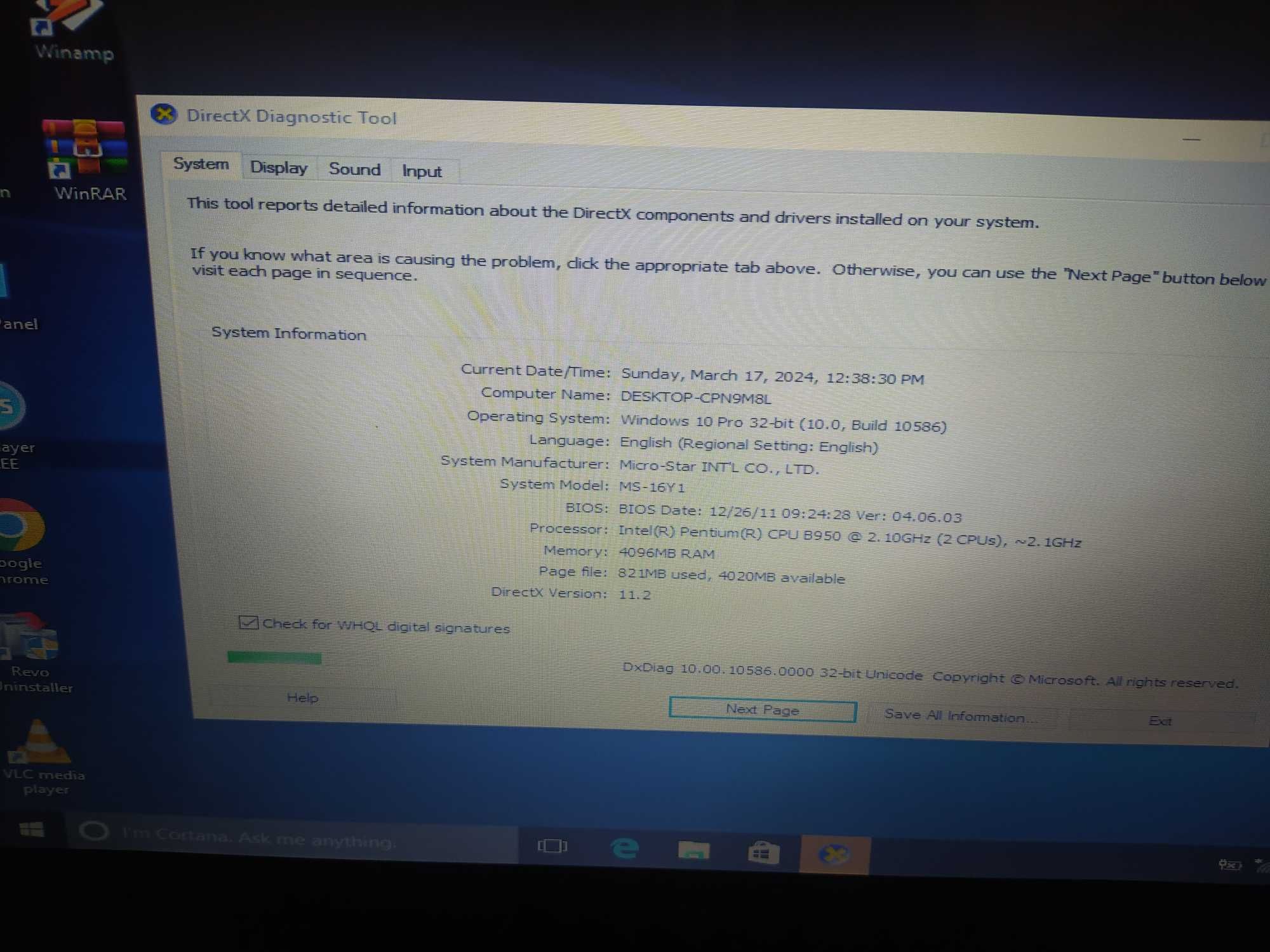 Laptop MSI cu balama rupta