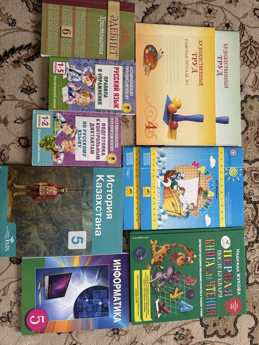 Учебники и книги с 1 по 6 классы.