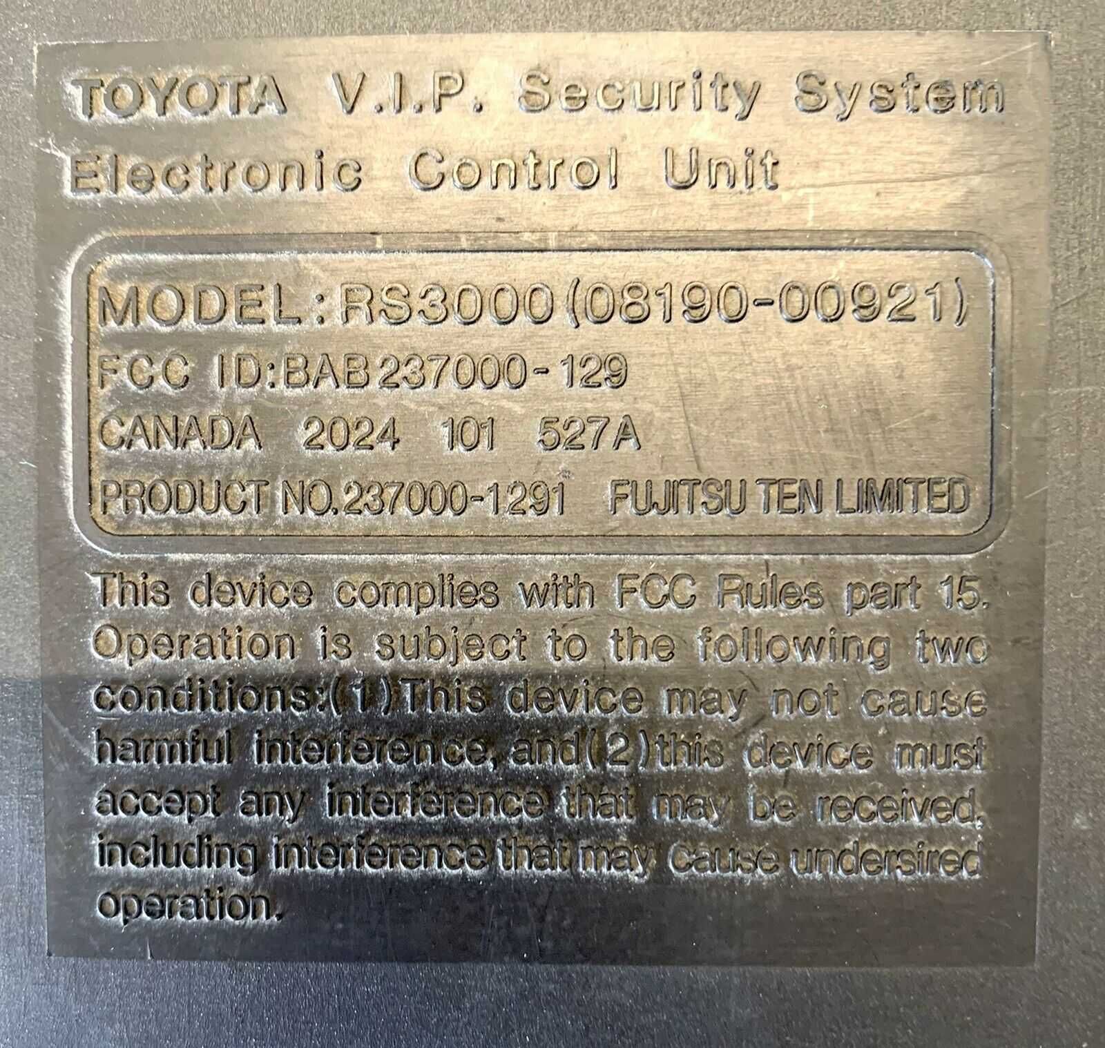 ЭБУ системой безопасности RS3000 на Toyota или обмен на Blu-ray проиг