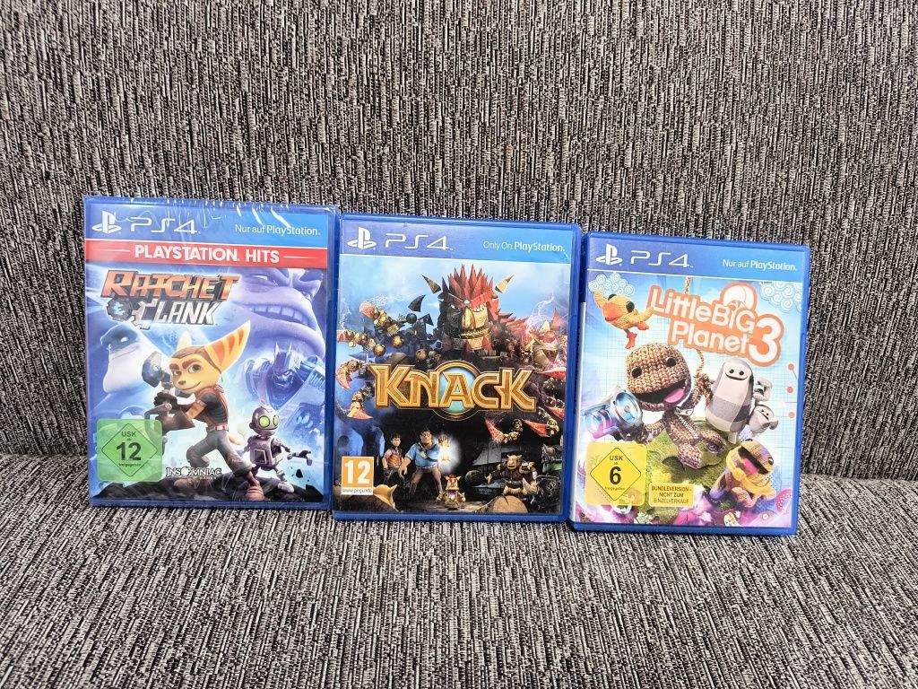 Ratchet and clank, Knack, Little big planet 3 PS4