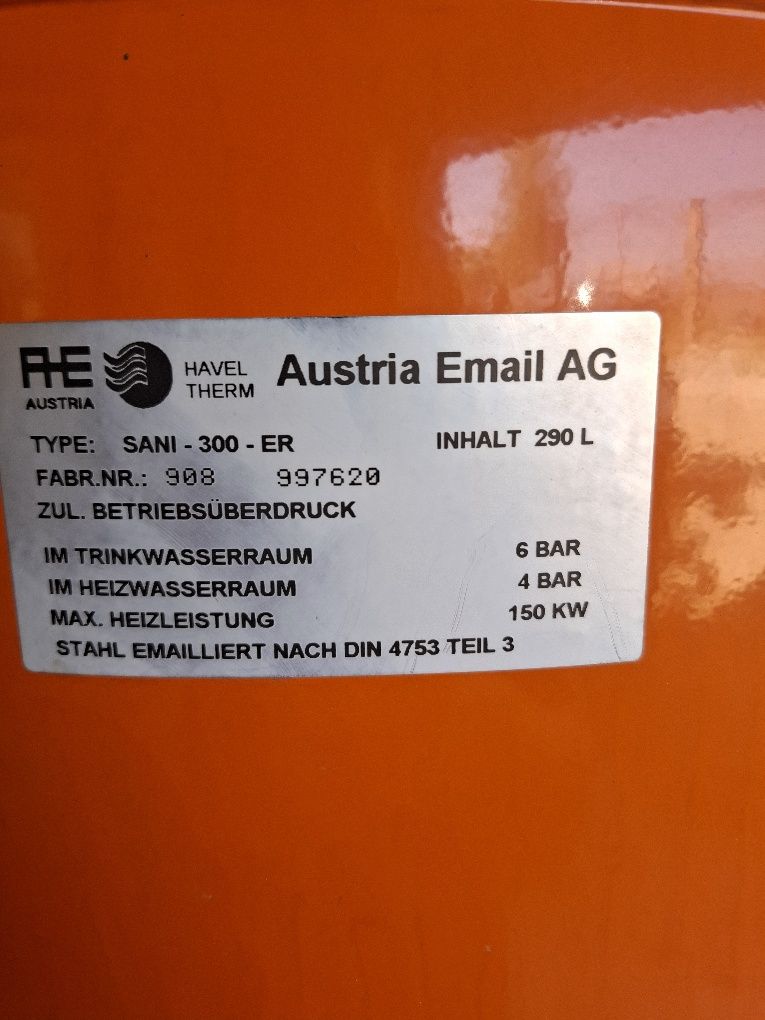 Vând boiler/puffer 290 l cu serpentina