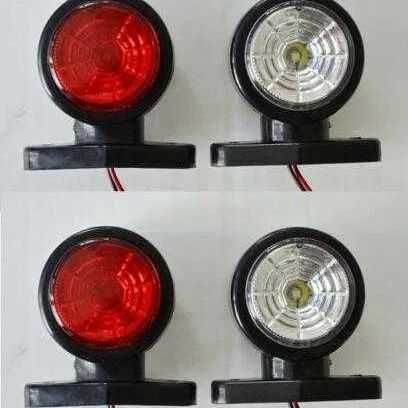 1 бр. къси ЛЕД LED рогчета с 2 SMD диода , 12-24V червено/бяло