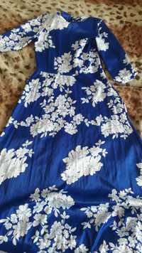синее шикарное платье