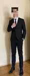 Costum Seroussi Negru Slim Fit Marimea 50