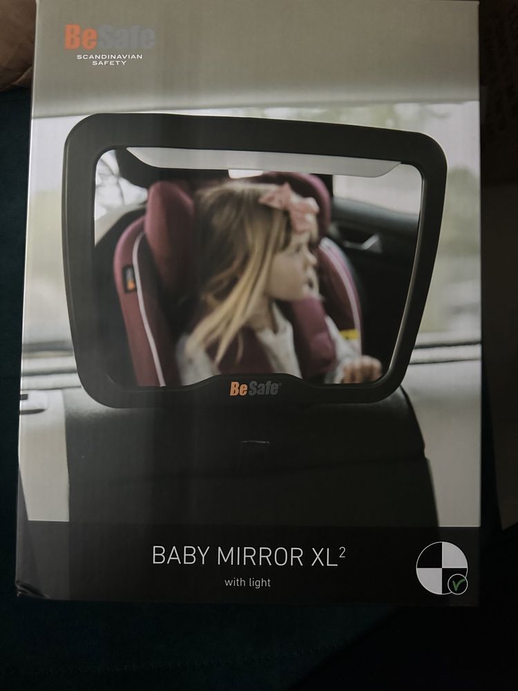 Oglinda bebelusi masina - BeSafe Baby Mirror XL cu lumina