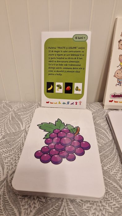 2 seturi cartonase stimulare vizuala "Amona" + cutie cu cartonase 12+