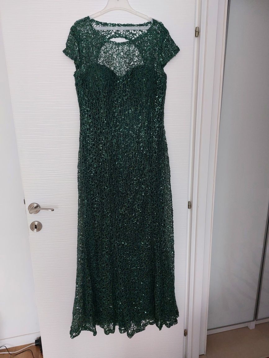 Rochie de seara, verde inchis, măsură 42,
