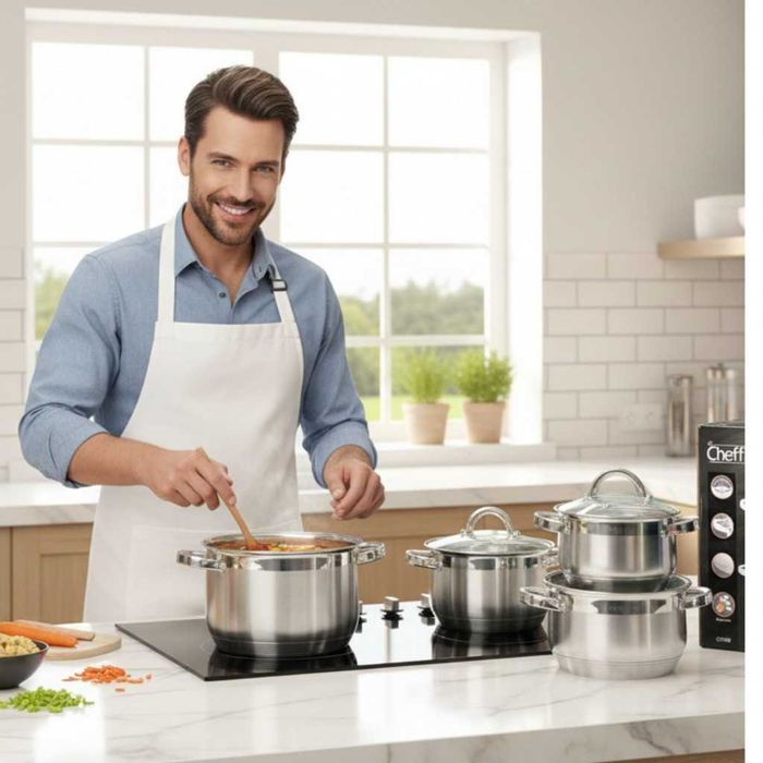 Комплект тенджери Cheffinger 8PCS – професионално качество у дома