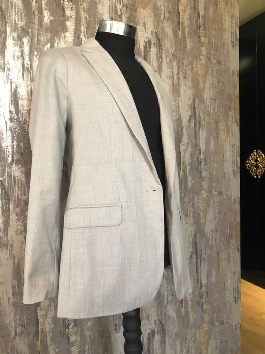 Sacou NOU gri cu dungi roz_Reserved_marime 40