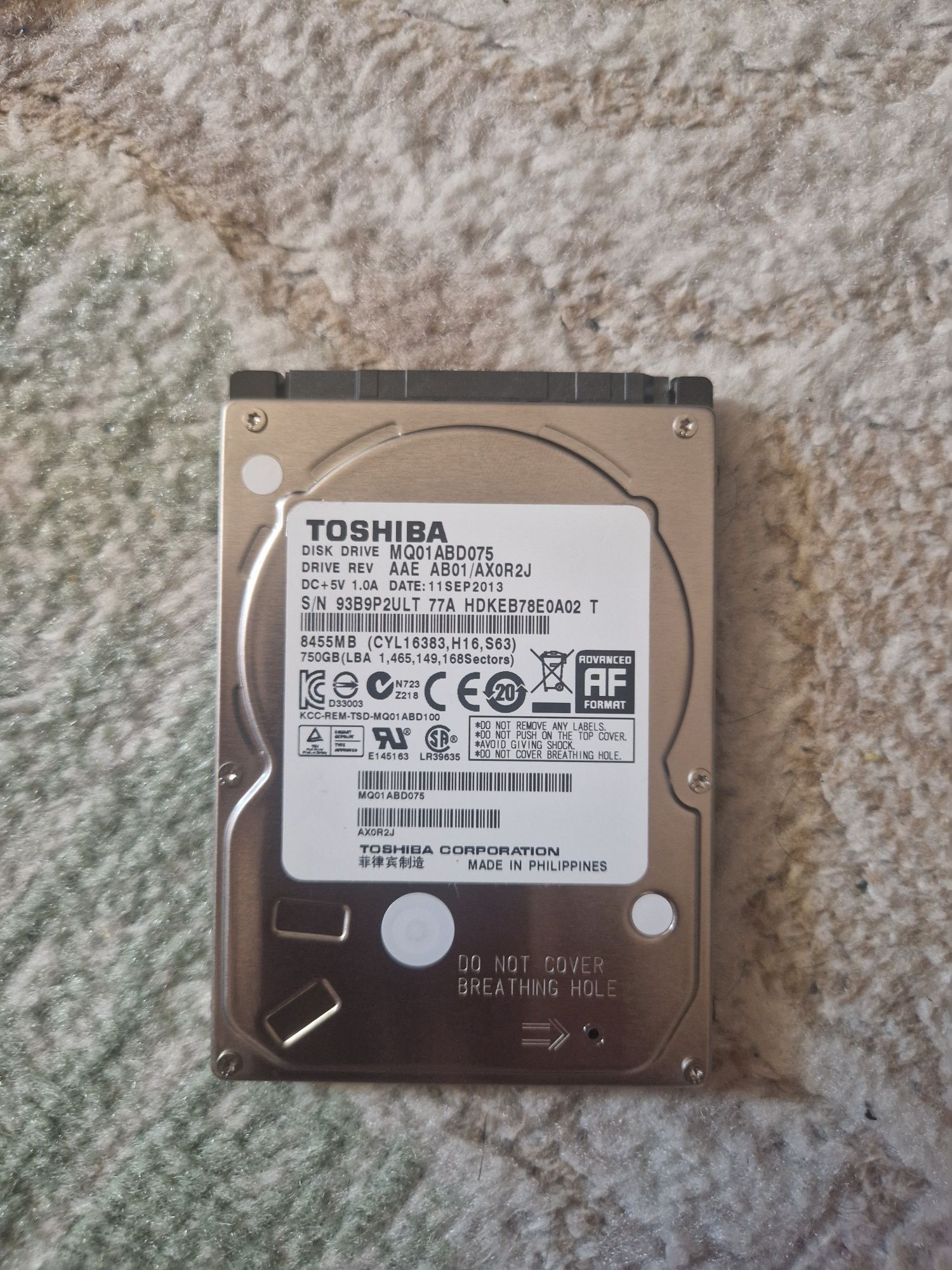 Жесткий Диск Toshiba HDD 2.5 750gb