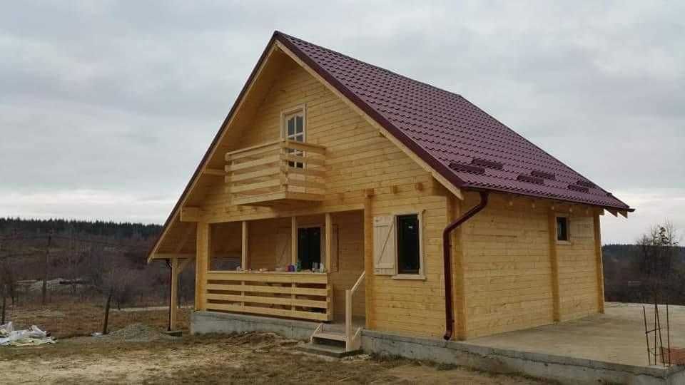 Cabana stil A Frame din structura de lemn si casa din lemn de vanzare