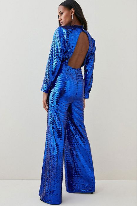 Официален гащеризон с пайети в кралско синьо на Karen Millen