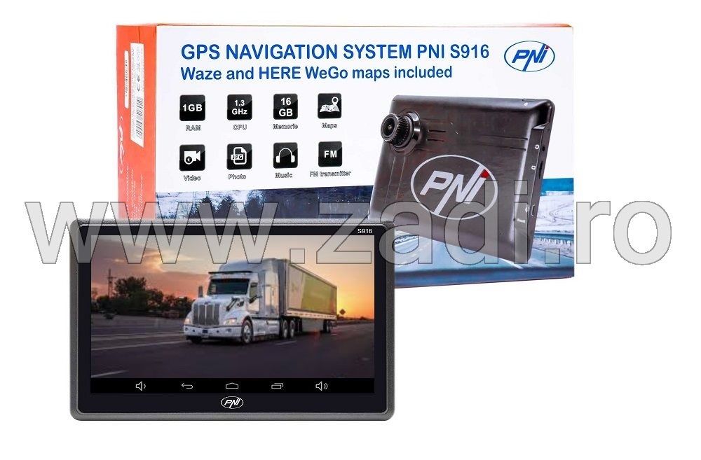 GPS cu camera PNI S916 - Waze, Camere radar - Harti noi