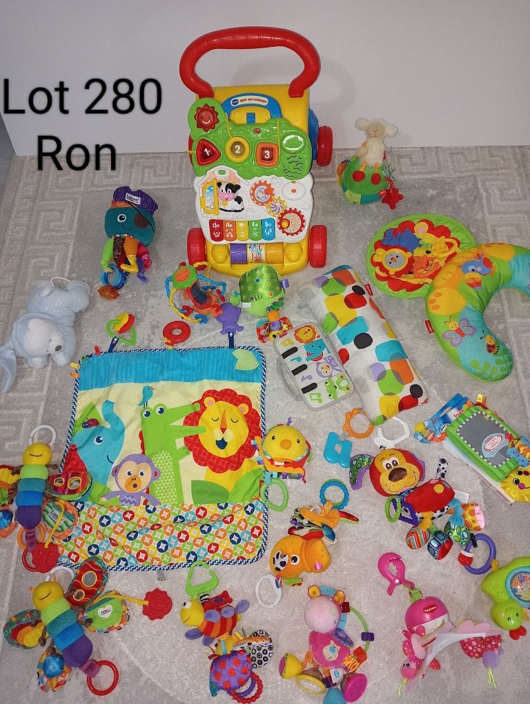 Lot 19 jucării antepremergător v-tech Fisher price colac zornăitori