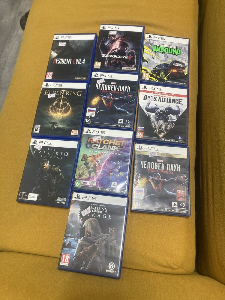 Диски игры на пс5/4 ps5/4. Elden ring/tekken 8/ assassins creed/ nfs