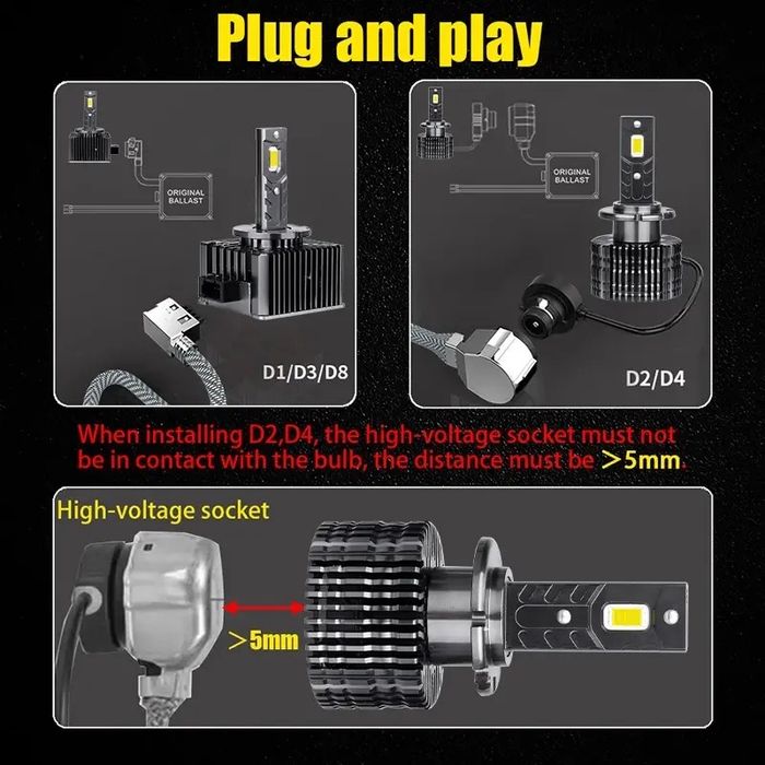Becuri led D1S D2S D3S D5S D2R -180 lei  H1 H4 H7 H8 H9 H11 -99lei