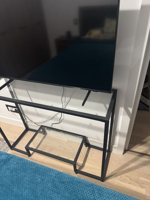 Vand Consola Daria din sticla si metal culoare negru 100 cm