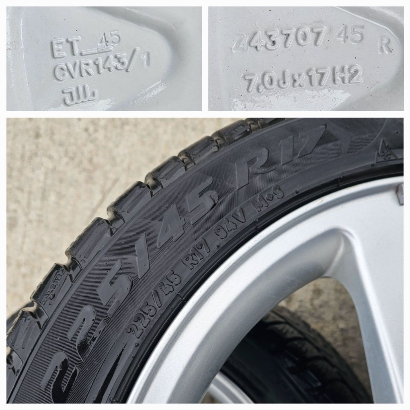 225 45 R17 Pirelli Skoda VW Audi Seat ET45  7.0Jx17H2 5x112