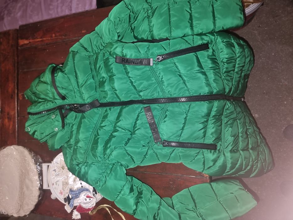 Дебело зимно яке с естествен косъм