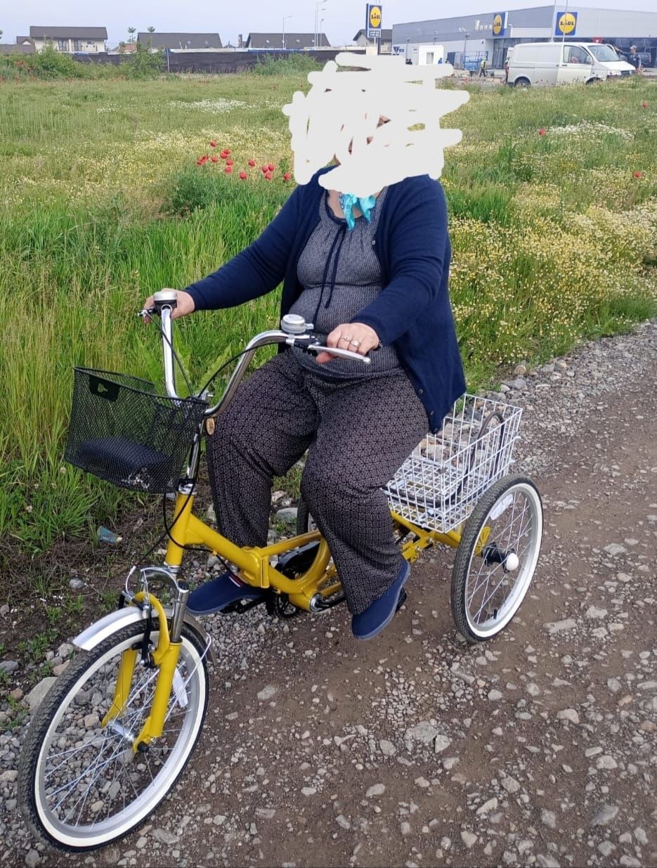Tricicleta nouă, 6 viteze, pliabila, pentru adulți