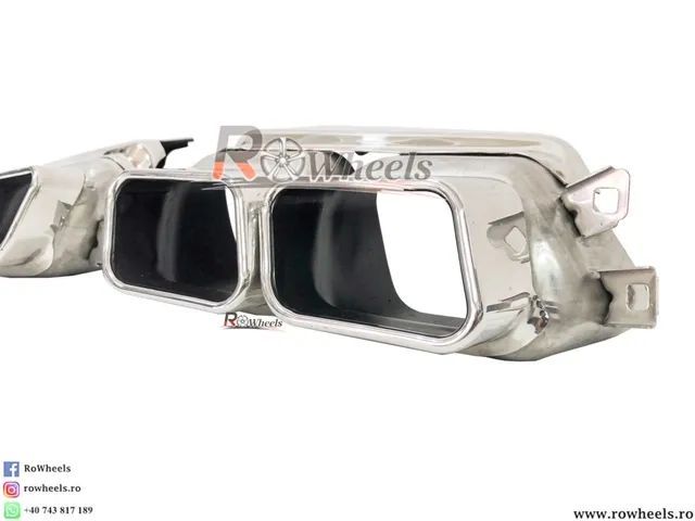 Ornamente tobe Tips evacuare sport BMW 760i seria 7 F01 F02 bmw seria7 tobe duble patrate ornamente duble F01 F02 comanda se plaseaza pe whatsapp