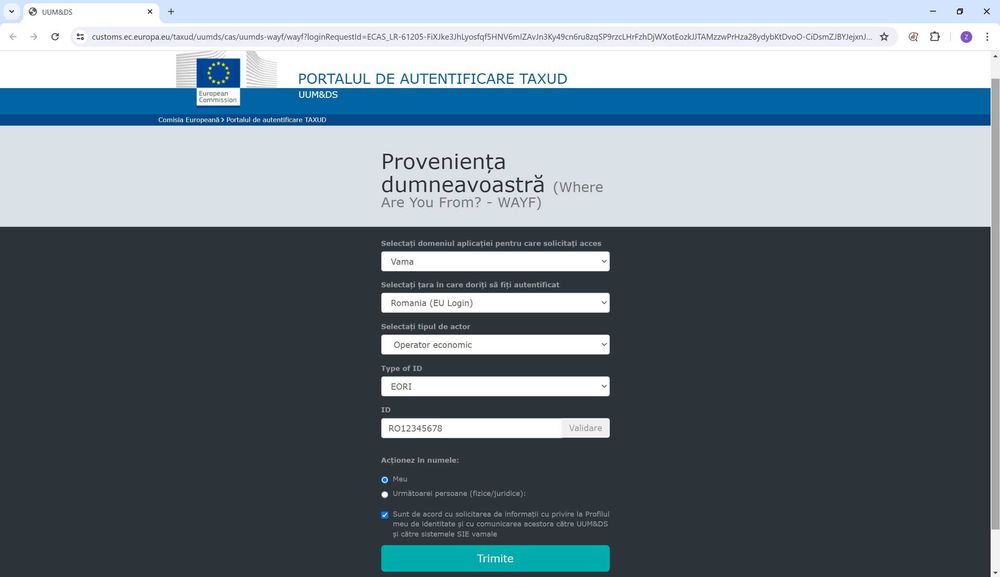 Instalez UUMDS UMG AES ICS ECS RCDPS NCTS, EU LOGIN, comisionar vamal