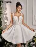 Lovelzi Rochie elegantă, luxoasă și elegantă din dantelă albă satinata