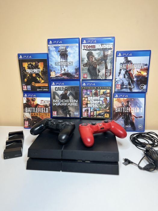 PlayStation 4 1TB, 2 джойстика, 8 игри