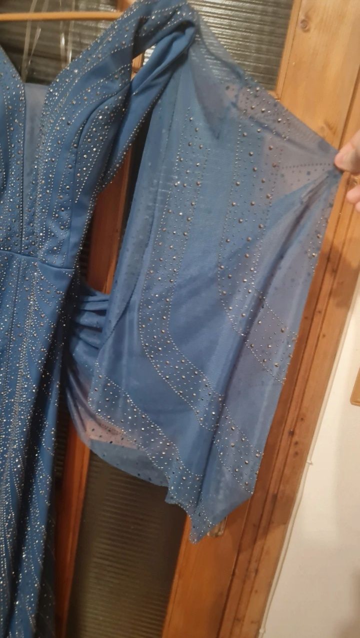 Rochie de Gala Albastra Plus Size