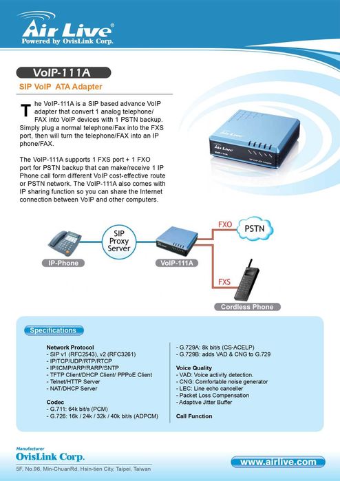 Router Air Live Voip-111A