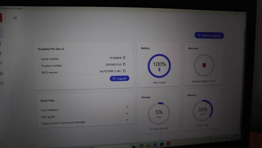 Lenovo ThinkPad P15 2Gen NVIDIA T1200 15,6/ i7 11800H / 1TB NVMe/ 16GB