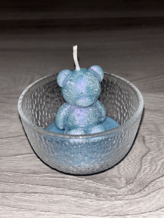 lumanare ursuleț din ceară de soia