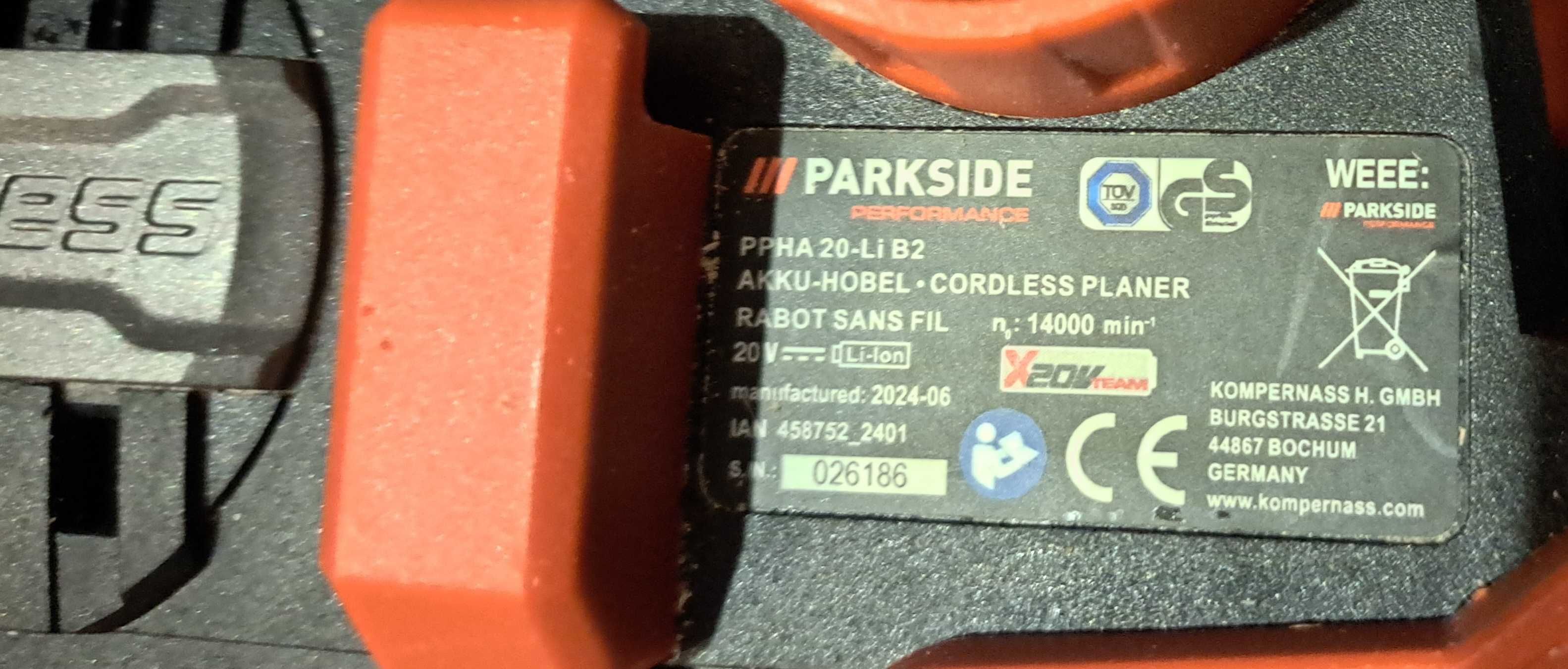 Дърводелско Акумулаторно Ренде PARKSIDE PERFORMANCE PPHA 20-Li B2