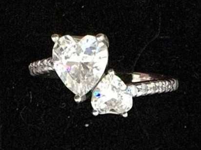 Inel Pandora cu doua inimioare - Argint 925, in cutie