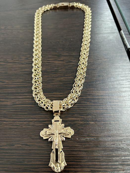 Золото 585 рамзес цепь и крест