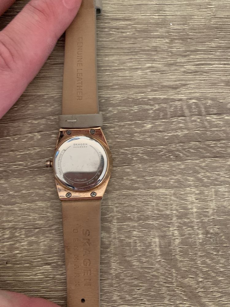 Skagen Women's Grenen Lille White Dial, Beige Leather Strap Watch