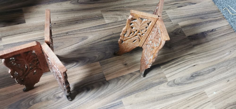 picior suport masuta rotunda lemn sculptat-India diametru 30 cm
