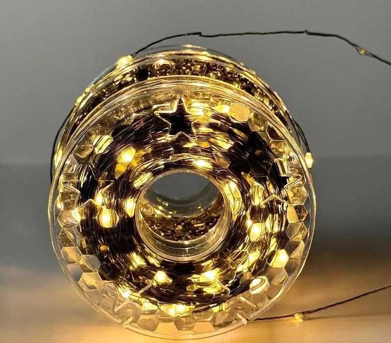 Коледни Лампички за Елха 50 метра с дистанционно 8 режима 500 LED