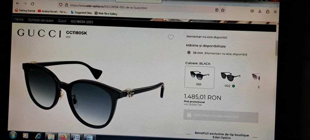 Ochelarii soare Dama Gucci Originala Italia produs nou cu eticheta