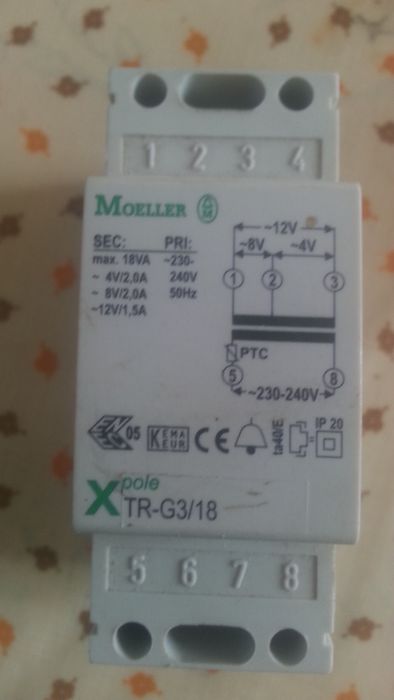 Transformator sonerie pentru montaj in tabloul electric