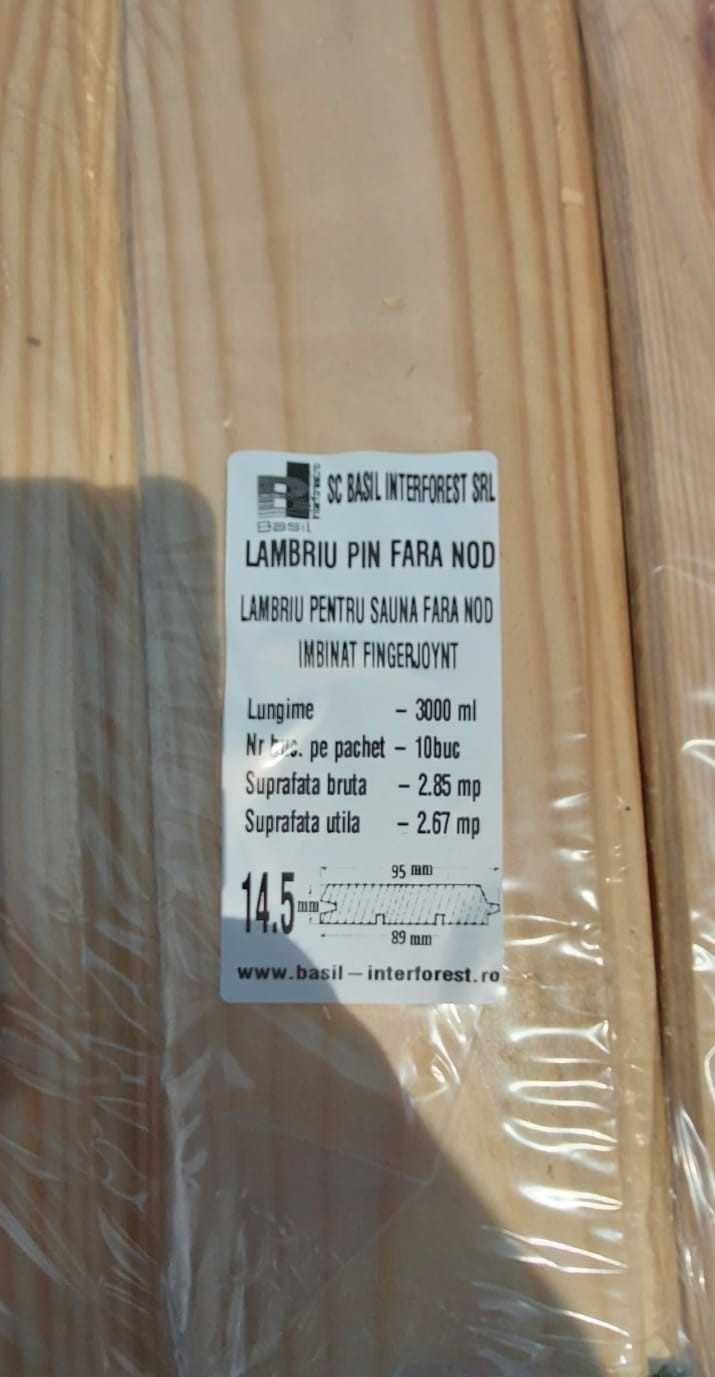 Lambriu FARA NOD - IMBINAT FINGERJOINT- Pin - 14.5x95x3000mm