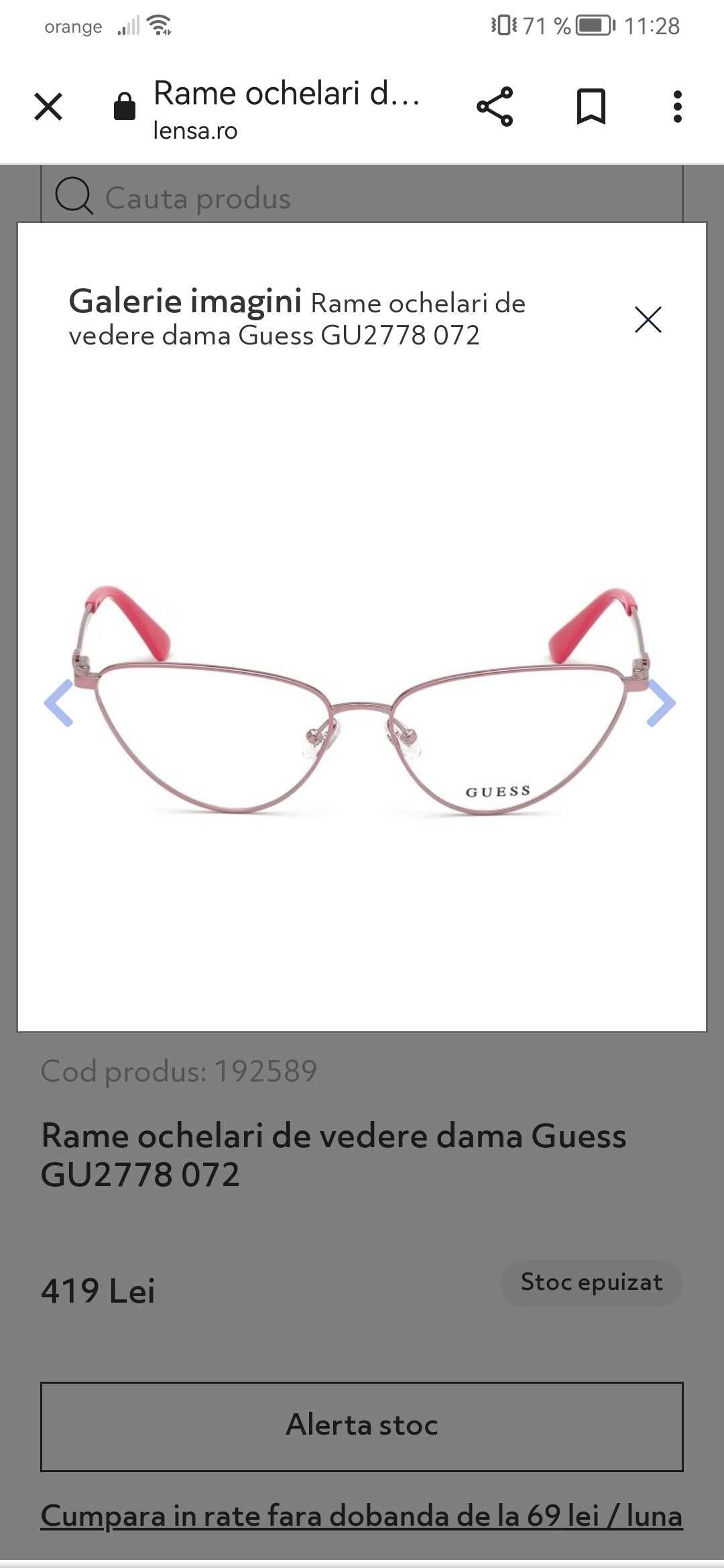 Rama ochelari Guess