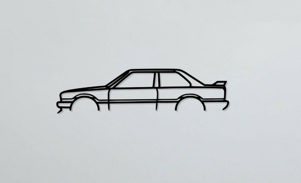 Wall Art, Tablou BMW E30 M3 Siluetă