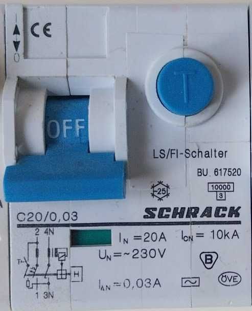 RCBO 100 mA Moeller 30 mA Schrack ABB
